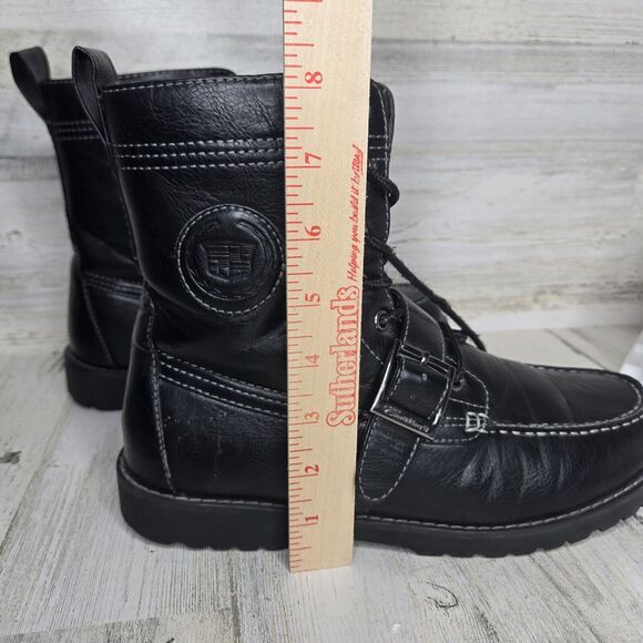 Cadillac Boots Mens 8.5 Black w/ Buckle Rare Motorcycle Biker Style 916974 - Picture 16 of 16